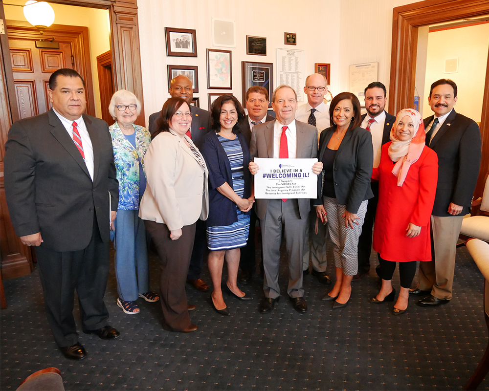 Sens. Sandoval, Castro, J. Cullerton, Harm, Martinez, Aquino and Munoz